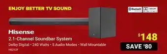 Visions Electronics Hisense 2.1-channel soundbar system offer
