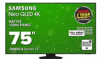 Visions Electronics Samsung neo qled 4k native 120hz panel 75 smart tv offer