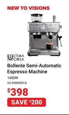 Visions Electronics Ultima cosa bollente semi-automatic espresso machine offer