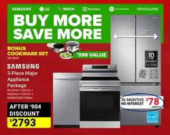 Visions Electronics Samsung 3-piece major appliance package offer