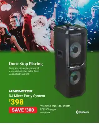 Visions Electronics Monster dj mixer party system offer