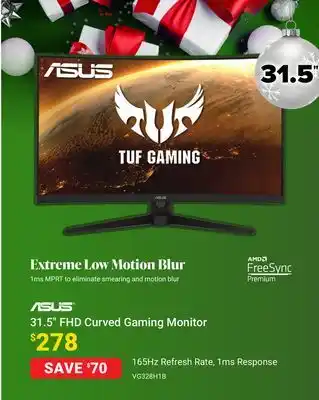 Visions Electronics Asus 31.5 fhd curved gaming monitor offer