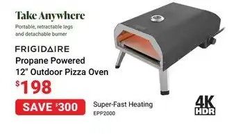 Visions Electronics Frigidaire propane powered 12 outdoor pizza oven offer