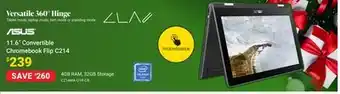 Visions Electronics Asus 11.6 convertible chromebook flip c214 offer