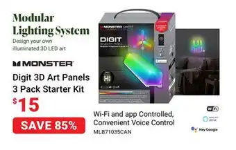 Visions Electronics Monster digit 3d art panels 3 pack starter kit offer