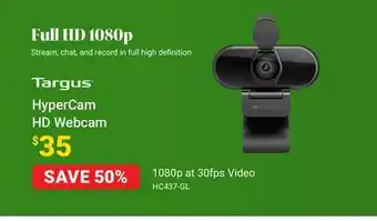 Visions Electronics Targus hypercam hd webcam offer