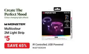 Visions Electronics Monster multicolour 2m light strip offer