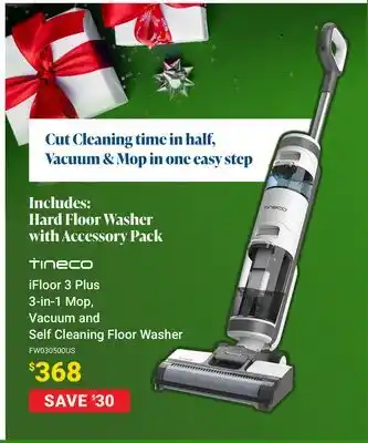 Visions Electronics Tineco 3 plus 3-in-1 mop, vacuum and self cleaning floor washer offer