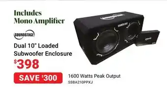 Visions Electronics Soundstage dual 10 loaded subwoofer enclosure offer