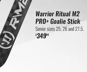 Hockey Life Warrior ritual m2 pro + goalie stick offer