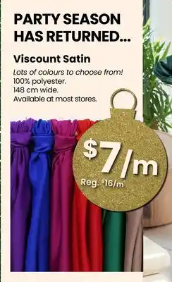 Fabricland Viscount satin offer