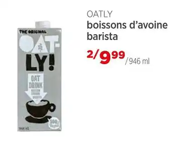 Avril Boissons d'avoine barista offer