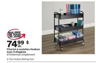 Michaels Chariot à roulettes hudson avec 3 étagères d'ordonnez simplement offer