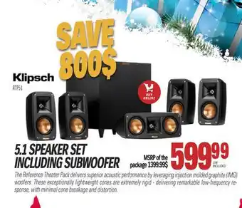 Centre Hi-Fi Klipsch 5.1 speaker set including subwoofer offer
