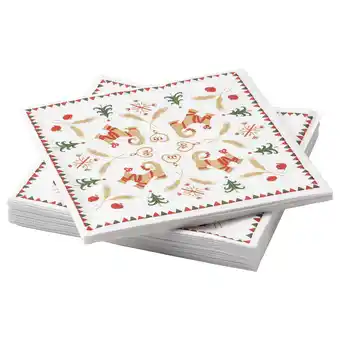 IKEA Vinterfint paper napkin, christmas pattern off-white, 13x13 offer