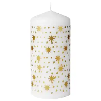 IKEA Vinterfint unscented pillar candle, gold-colour, 5 ½ offer