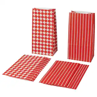 IKEA Vinterfint paper bag, mixed patterns red, 6x11 ¾ offer