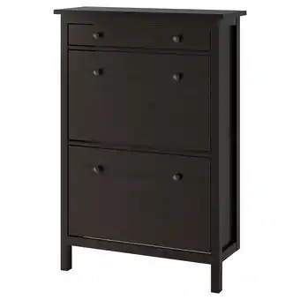 IKEA Hemnes shoe cabinet with 2 compartments, black-brown, 35x11 3/4x50 offer
