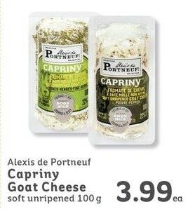 IGA Alexis de Portneuf Capriny Goat Cheese soft unripened 100g offer
