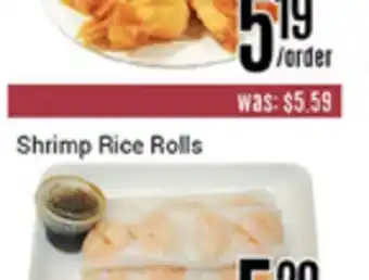 Nations Fresh Foods Shrimp rice rolls offer