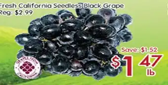 Sunny Food Mart Fresh california seedless black grape offer
