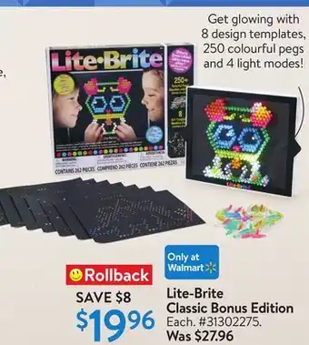 Walmart Lite-brite classic bonus edition offer