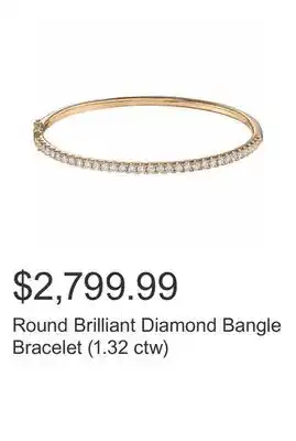 Costco Round brilliant diamond bangle bracelet (1.32 ctw) offer