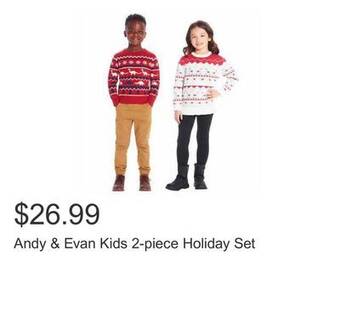 Costco Andy & evan kids 2-piece holiday set offer