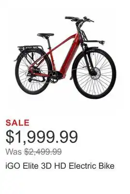 Costco Igo elite 3d hd electric bike offer