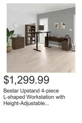 Costco Bestar upstand 4-piece l-shaped workstation with height-adjustable desk offer