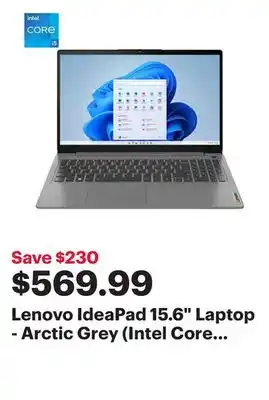 Best Buy Lenovo ideapad 15.6 laptop - arctic grey (intel core i5-1235u/512gb/8gb ram/windows 11 home) offer