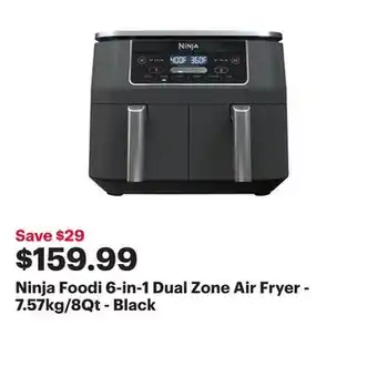 Best Buy Ninja foodi 6-in-1 dual zone air fryer - 7.57kg/8qt - black offer