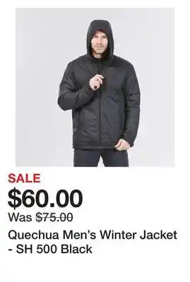 Decathlon Quechua men's winter jacket - sh 500 black offer