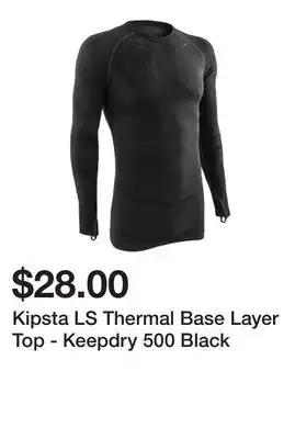 Decathlon Kipsta ls thermal base layer top - keepdry 500 black offer