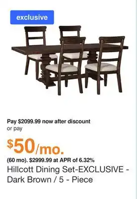Ashley Furniture Hillcott dining set-exclusive - dark brown / 5 - piece offer