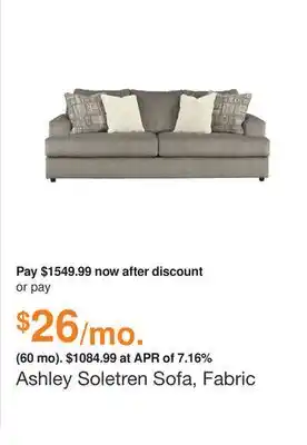 Ashley Furniture Ashley soletren sofa, fabric offer