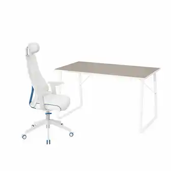 IKEA Huvudspelare / matchspel gaming desk and chair, beige/white offer