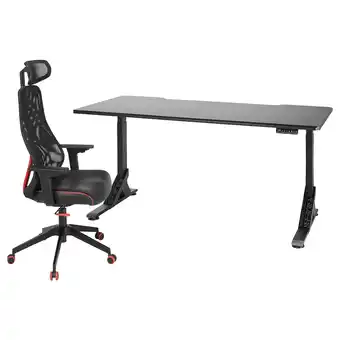 IKEA Uppspel / matchspel gaming desk and chair, black offer