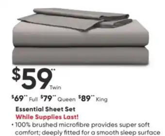Sleep Country Essential sheet set offer