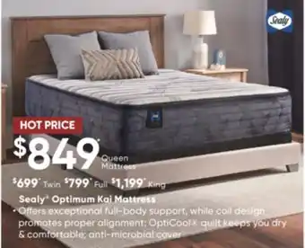 Sleep Country Sealy optimum kai mattress offer