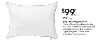 Sleep Country Kingsdown royale pillow offer