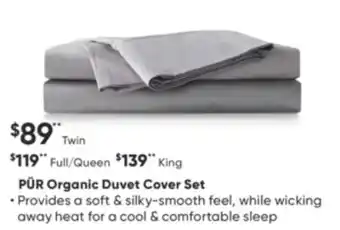 Sleep Country Pür organic duvet cover set offer