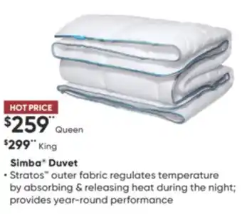 Sleep Country Simba duvet offer