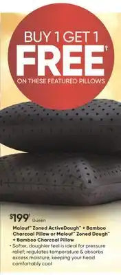 Dormez Vous Malouf zoned activedough + bamboo charcoal pillow or malouf zoned dough + bamboo charcoal pillow offer