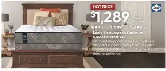 Dormez Vous Sealy posturepedic optimum grand era mattress offer