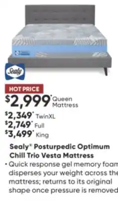 Dormez Vous Sealy posturpedic optimum chill trio vesta mattress offer