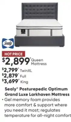 Dormez Vous Sealy posturepedic optimum grand luxe larkhaven mattress offer