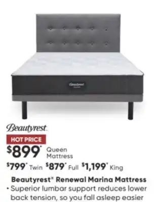 Dormez Vous Beautyrest renewal marina mattress offer