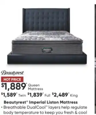 Dormez Vous Beautyrest imperial liston mattress offer