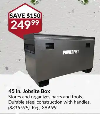 Princess Auto 45 in. jobsite box offer
